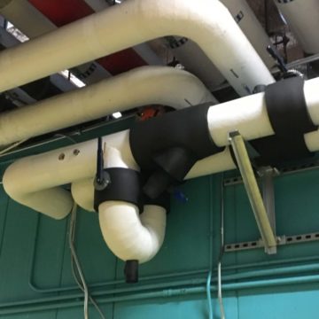 Commercial building insulation installation